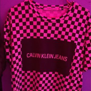 Calvin Klein T-Shirt Black And White Checkered